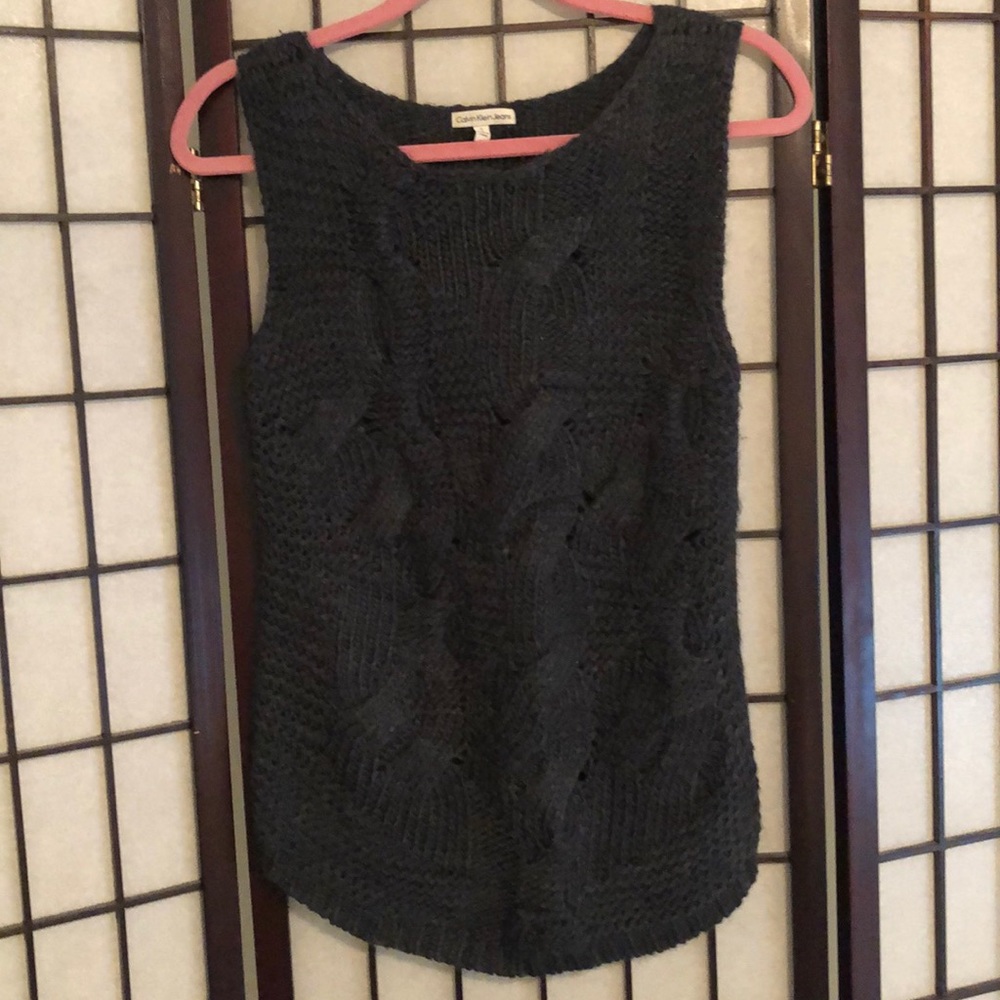 Calvin Klein cable knit sleeveless sweater